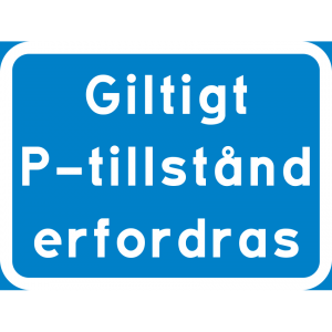 Giltigt P-tillstånd erfordras